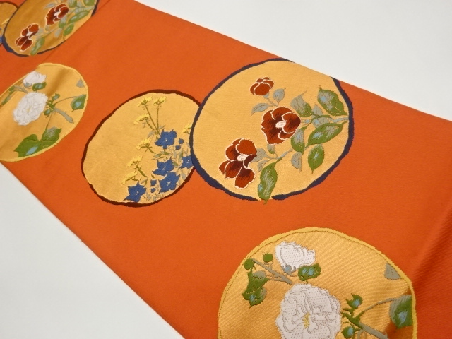 JAPANESE FUKURO OBI / WOVEN FLOWERS